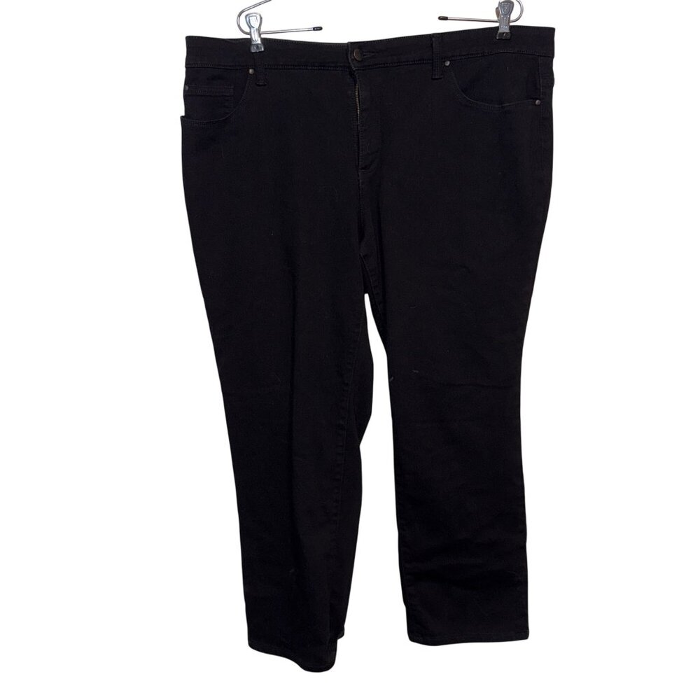 Charter Club Lexington Straight Black Jeans Womens Size 20WS